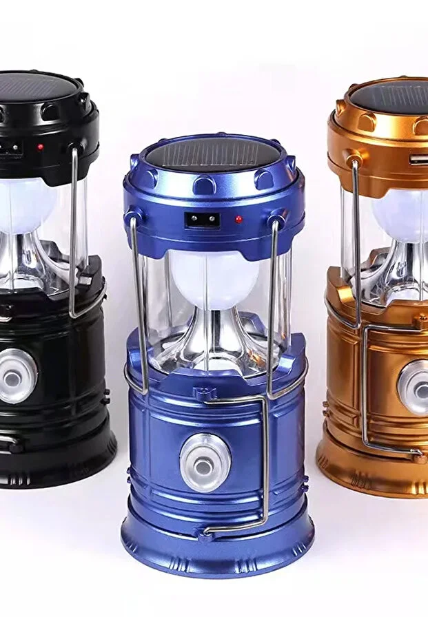 Pilsiz Kullanım Solar Güneş Enerjili Kamp Bahçe Lambası Solar Mavi